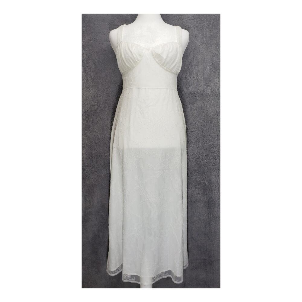 Danielle Bernstein White Floral Lace Midi Dress M NWT Boho Romantic